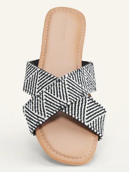Old Navy Shoes - Old Navy - Woven Textured Crisscross Sandals, Shoes. Size 7. Black and white